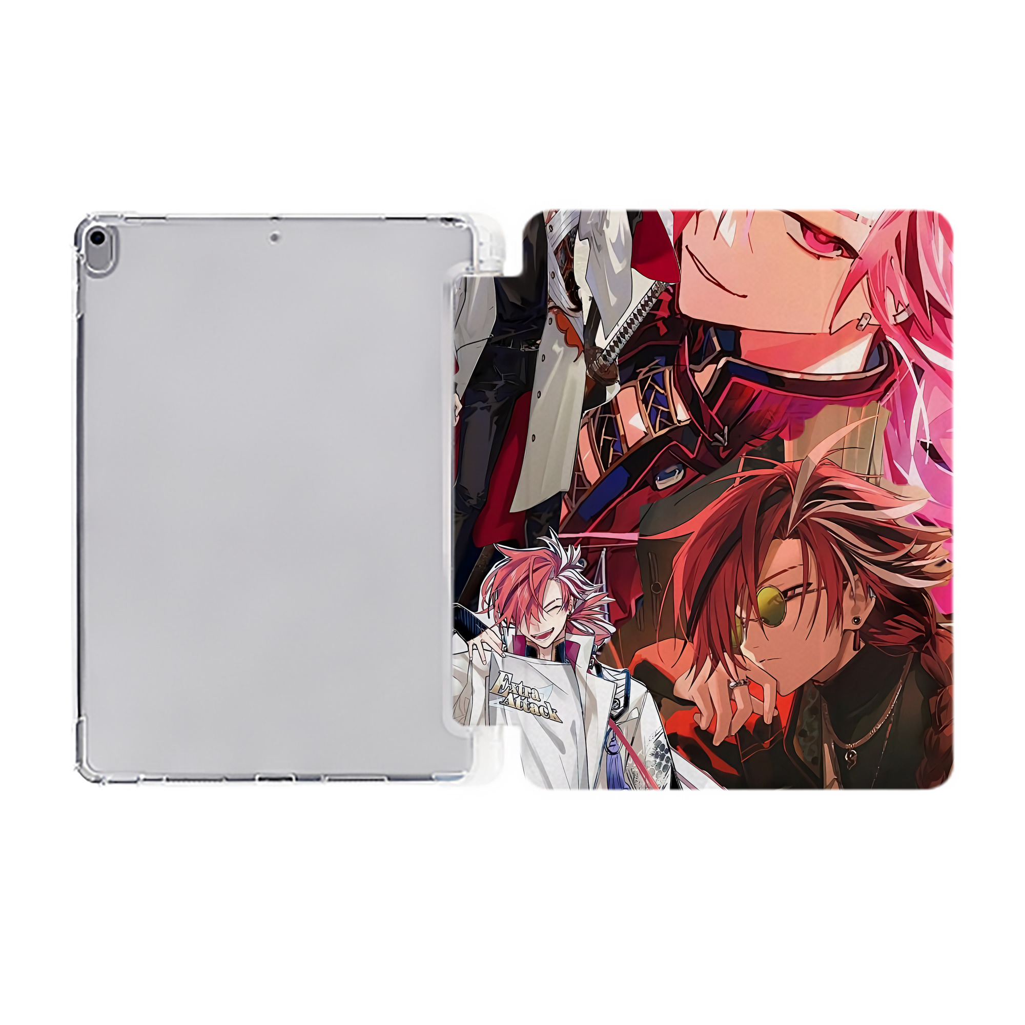 （画像用） 刀剣乱舞 Touken Ranbu IPad ケース ペン収納付き 三つ折りスタンド PUレザー×シリコン 対応機種9.5/10.5/10.9インチ